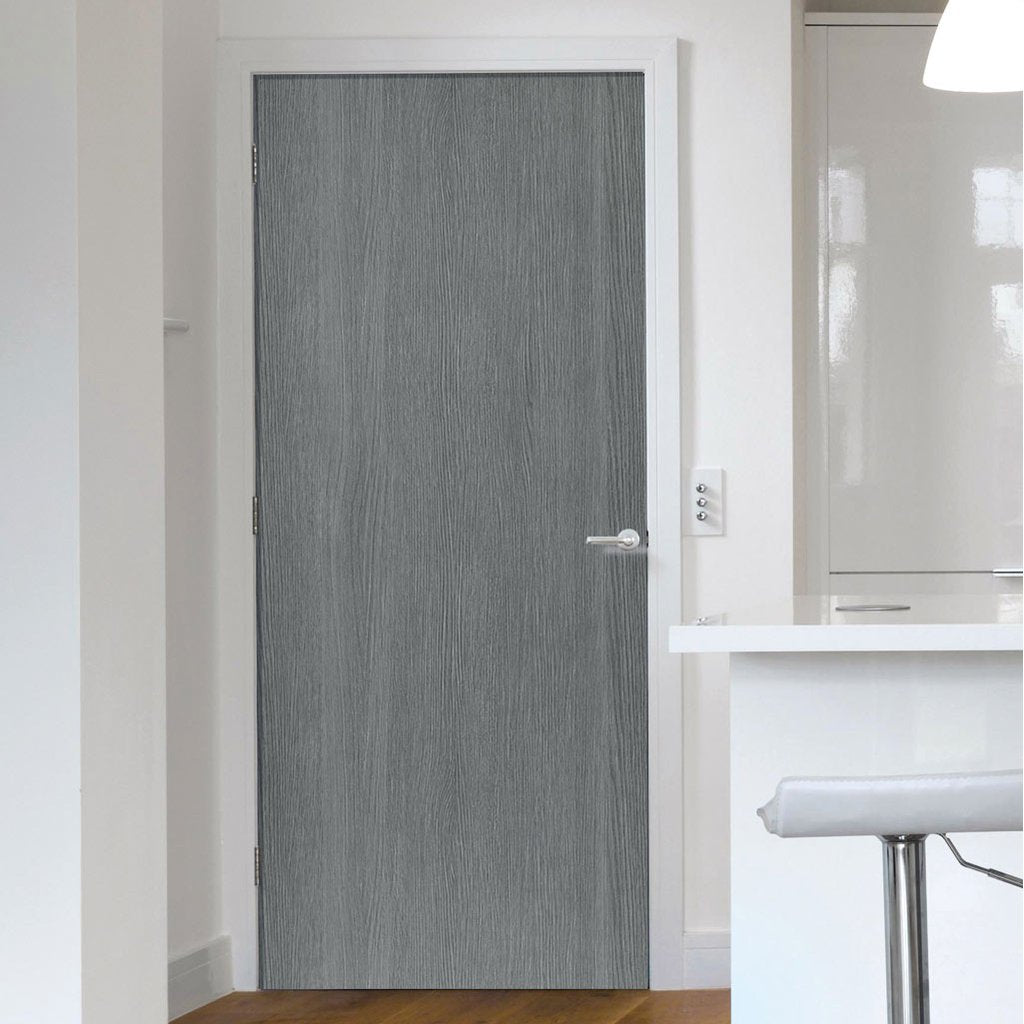 J B Kind Painted Pintado Slate Grey Flush Fire Door - 1/2 Hour Fire Rated - Prefinished