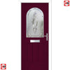 Premium Composite Front Door Set - Snipe 1 Pectolite Glass - Shown in Purple Violet