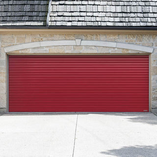 Image: Gliderol Electric Insulated Roller Garage Door from 4711 to 5320mm Wide - Purple Red