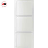 Manchester 3 Panel Solid Wood Internal Door Pair UK Made DD6305 - Eco-Urban® Cloud White Premium Primed