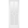 Reims Diamond Single Evokit Pocket Door - Clear Bevelled Glass - White Primed