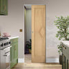 Reims Diamond 5 Panel Oak Absolute Evokit Single Pocket Door - Prefinished