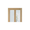 Richmond Oak Door - No Raised Mouldings - Bevelled Clear Glass