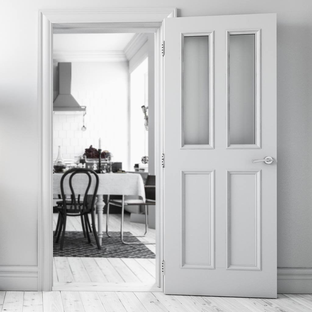 White primed glazed interior door