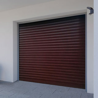 Image: Gliderol Electric Insulated Roller Garage Door from 1900 to 1994mm Wide - Laminated Rosewood