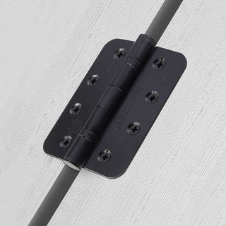 Image: 102x76mm Grade 13 Hinge - Radius Corners - Suits Fire Doors - Six Finishes - Single Hinge