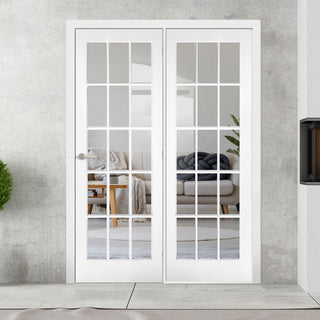Image: ThruEasi Room Divider - SA 15L Clear Glass White Primed Door with Single Side