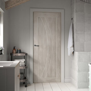 Image: Mode Salerno Internal Door - White Grey Laminate - Prefinished