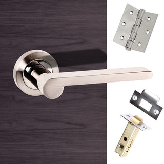Image: Senza Pari Darrio Lever on Rose - Satin Nickel Handle Pack