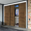 Three Sliding Maximal Wardrobe Doors & Frame Kit - Seville Prefinished Walnut Door