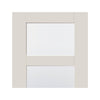 Fire Proof Shaker 4 Pane Fire Door - Clear Glass - 30 Minute Fire Rated - White Primed