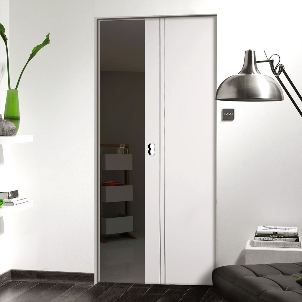 Sierra Blanco Flush Absolute Evokit Single Pocket Doors - White Painted