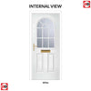 Premium Composite Front Door Set - Snipe 1 Geo Bar Cotswold Glass - Shown in Blue