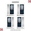 Premium Composite Front Door Set with One Side Screen - Snipe 1 Geo Bar Cotswold Glass - Shown in Blue