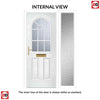 Premium Composite Front Door Set with One Side Screen - Snipe 1 Geo Bar Cotswold Glass - Shown in Blue