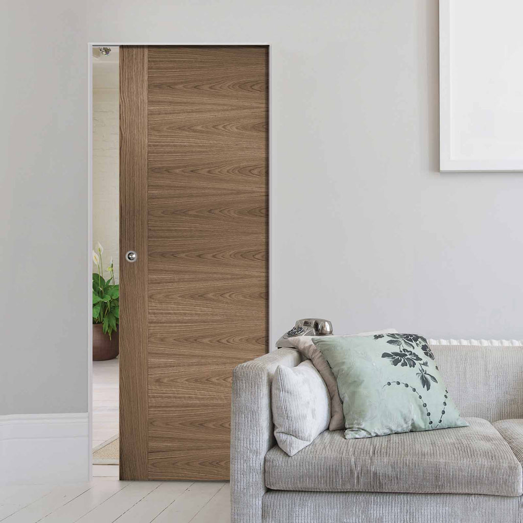 Sofia Walnut Veneer Absolute Evokit Single Pocket Doors - Prefinished