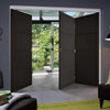 Three Folding Doors & Frame Kit - Soho 4 Panel 2+1 - Black Primed