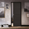 Soho 4 Panel Black Primed Single Evokit Pocket Door