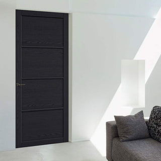 Image: Soho 4 Panel Charcoal Internal Door - Prefinished
