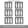 Room Divider - Soho 4 Pane Charcoal Clear Glass - Prefinished Double Doors with Single Side