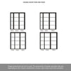 Room Divider - Soho 4 Pane Black Clear Glass Prefinished Industrial Double Doors with Narrow Single Side