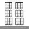 Room Divider - Soho 4 Pane Black Clear Glass Prefinished Double Doors with Single Side
