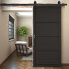 Top Mounted Black Sliding Track & Door - Soho 4 Panel Black Painted Door - Prefinished
