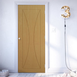 Image: Sorrento Oak Fire Door - 1/2 Hour Fire Rated - Prefinished