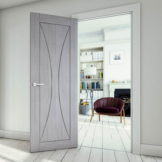 Image: Sorrento Light Grey Ash Fire Internal Door - 1/2 Hour Fire Rated - Prefinished