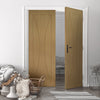 Bespoke Sorrento Oak Flush Internal Door Pair - Prefinished