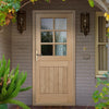 Stable 6L Oak Front Door and Frame Set - Clear Double Glazing