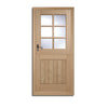 Stable 6L Oak Front Door and Frame Set - Clear Double Glazing