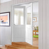 Two Folding Doors & Frame Kit - Suffolk 2+0 - Clear Glass - White Primed