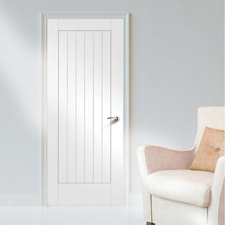 Image: Bespoke Suffolk Flush White Primed Door - From Xl Joinery