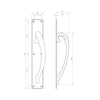 PF100 Pull Handle, Left or Right Handed, 457x76mm - 2 Finishes