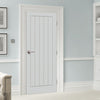 LPD Joinery White Fire Door, Textured Vertical 5 Panel Door - 1/2 Hour Rated - White Primed