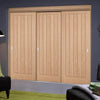 Three Sliding Maximal Wardrobe Doors & Frame Kit - Belize Oak Door - Unfinished