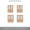 Room Divider - Belize Oak Door Silkscreen Etched Clear Glass Unfinished Door with Single Side
