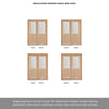Room Divider - Belize Oak Door Silkscreen Etched Clear Glass Unfinished Door with Single Side
