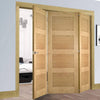 Three Folding Doors & Frame Kit - Coventry Shaker Oak 3+0 - Unfinished