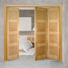 Three Folding Doors & Frame Kit - Coventry Shaker Oak 2+1 - Unfinished