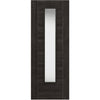 J B Kind Laminates Tigris Cinza Dark Grey Coloured Door - Clear Glass - Prefinished