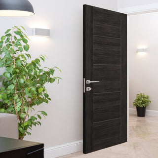 Image: J B Kind Laminates Tigris Cinza Dark Grey Coloured Door - Prefinished