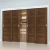 Four Sliding Wardrobe Doors & Frame Kit - Tigris Walnut Door - Prefinished