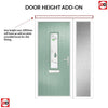 Cottage Style Tortola 1 Composite Front Door Set with Single Side Screen - Murano Green Glass - Shown in Chartwell Green