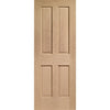 Victorian Oak 4 Panel Door Pair - No Raised Mouldings