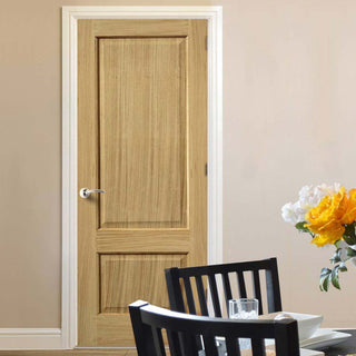 Image: J B Kind Oak Classic Trent 2 Panel Fire Door - 1/2 Hour Fire Rated - Prefinished