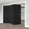 Three Folding Doors & Frame Kit - Tribeca 3 Panel Black Painted 3+0 - Prefinished