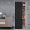 Tribeca 3 Panel Black Painted Absolute Evokit Single Pocket Door - Prefinished