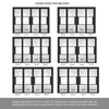 Room Divider - Tribeca 3 Pane Black Clear Glass Prefinished Double Doors with Double Sides